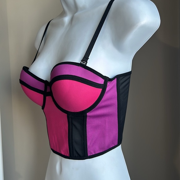 (4 for $80) Celine Long Line Bustier Bralette 💜💗🖤 - Picture 2 of 9